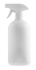 White dispenser bottle on a transparent background. packaging layout of household chemicals, creams, shampoos. Mockup isolated object 