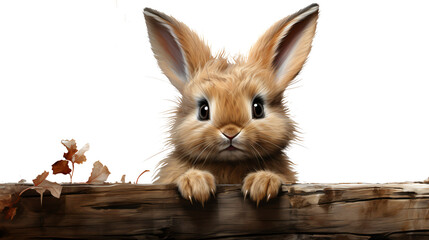 Fototapeta premium cute little bunny holding a empty sign watercolor painting design isolated against transparent background