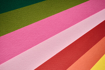  Abstract texture of colored paper. Geometric shapes and lines in bright colors. Place for text. Multicolor abstract flat lay. Back to school concept. Copy space, top view