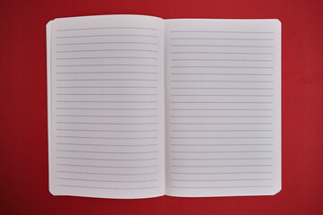 Top view of blank notepads, pen and markers. Mockup. The concept of office and school supplies, school year