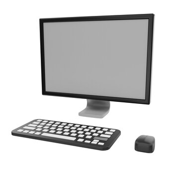 computer monitor with mouse