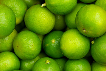 macro lime background,Citrus lemons in the fruit market