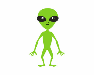 Obraz premium Green Alien cartoon character 