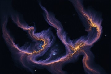 A vibrant, swirling nebula of stars and gas, illuminated by a distant supernova, against a backdrop of a star-filled night sky.