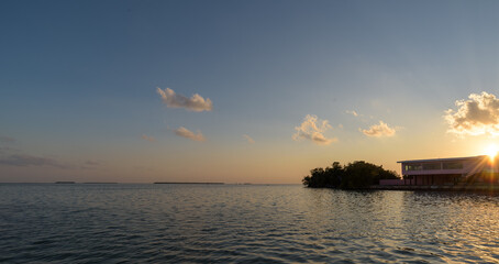 Sunsets in the Florida Everglades National Park on vacation in the winter. 