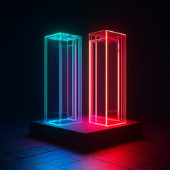 Neon lighted Boxes