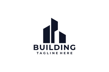 Minimalist building construction logo vector