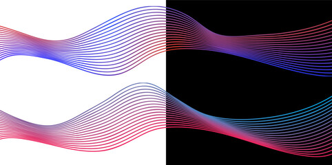abstract tech wave gradient blue and red background vector illustration