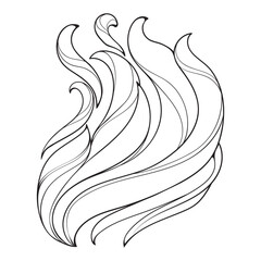 Spurts of Flame decorative line drawing. EPS 10 vector illustration