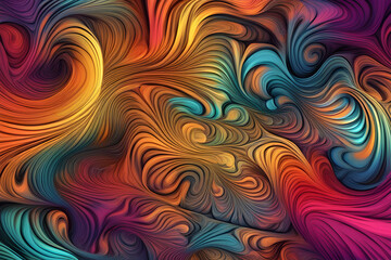 Background design set with color splash, fractals and various textures ai generated