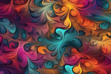 Background design set with color splash, fractals and various textures ai generated
