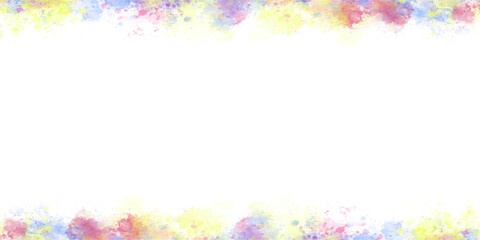 Abstract colorful splash brush watercolor frame border decoration