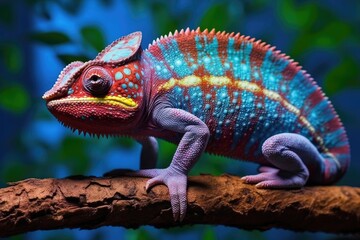 Obraz premium panther chameleon in wild nature, AI Generated