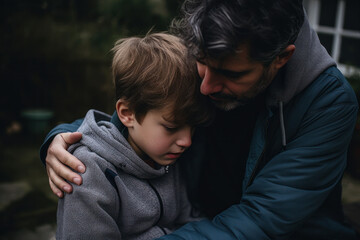parent comforting a child