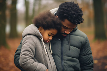 parent comforting a child
