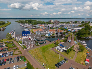 Fototapeta na wymiar Aerial drone photo of the dutch town Huizen in Utrecht