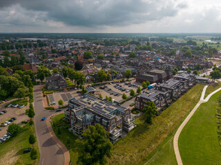 Aerial drone photo of the town Ommen in Overijssel