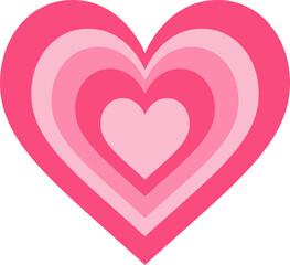 Y2k pink heart. Groovy girly retro shape. Aesthetic trendy design element. Valentine abstract sticker.