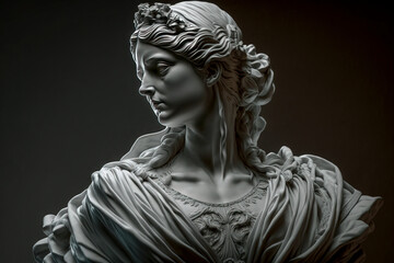 Timeless Marvel: The Breathtaking Beauty of a Classic Marble Sculpture, a Masterpiece of Artistic Grace and Elegance created with Generative AI technology