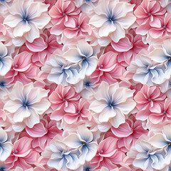 Seamless pattern with 3D flowers. Floral background design for cosmetics, perfume, beauty products. Can be used for greeting card, wedding invitation, craft paper