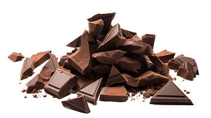 Fresh organic broken chocolate pieces transparent png background. Chocolate png