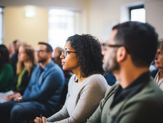  person attending a mental health seminar or workshop.
