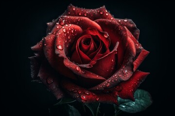A rose shaped like a red heart. Generative AI