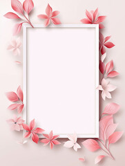 Pink Flower Frame with empty copy space in the middle. Generative AI.