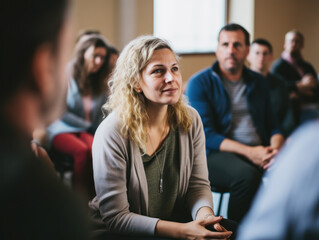  person attending a mental health seminar or workshop.
