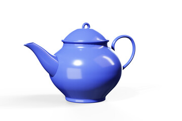 Stylish insulated plastic electric white kettle. 3d illustration, 3d rendering