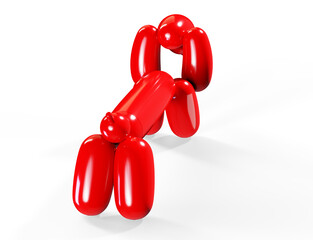 Toy dog puppy balloon, 3D rendering
