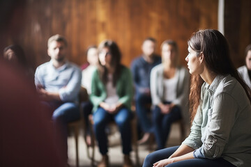  person attending a mental health seminar or workshop.
