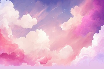 Gradient background with dreamy pink clouds and a watercolor effect creating an airy mood. Generative AI