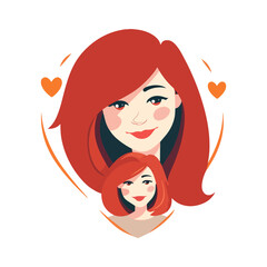 mother and girl, logo happy family vector