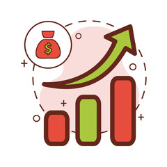 increase graph icon design, business icons.