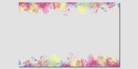 Abstract colorful splash brush watercolor frame border decoration
