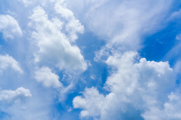 White fluffy cloud and blue sky in sunny day