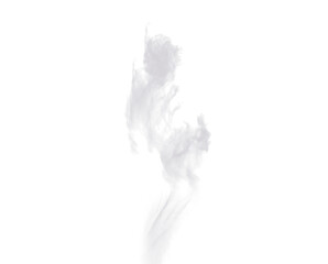 Smoke cloud, white and fog isolated on transparent background gas, steam or explosion with mist design. Dust, puff vaping or pollution for climate change or light air in cutout or png - obrazy, fototapety, plakaty