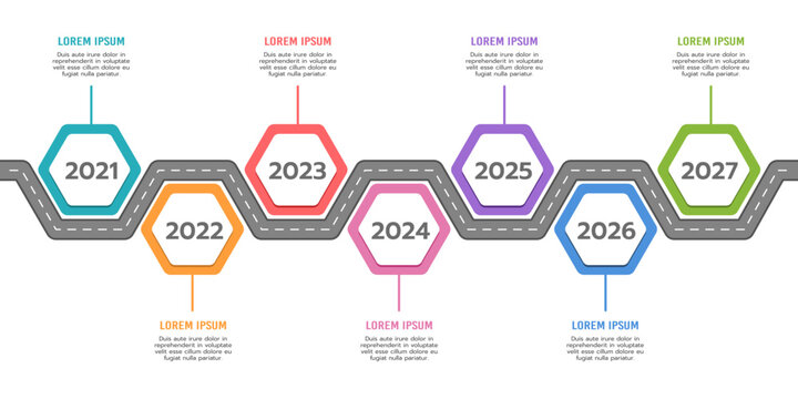 Timeline infographic design template. Milestone, Roadmap, Planning. Report and Information. Business Presentation. Vector illustration.
