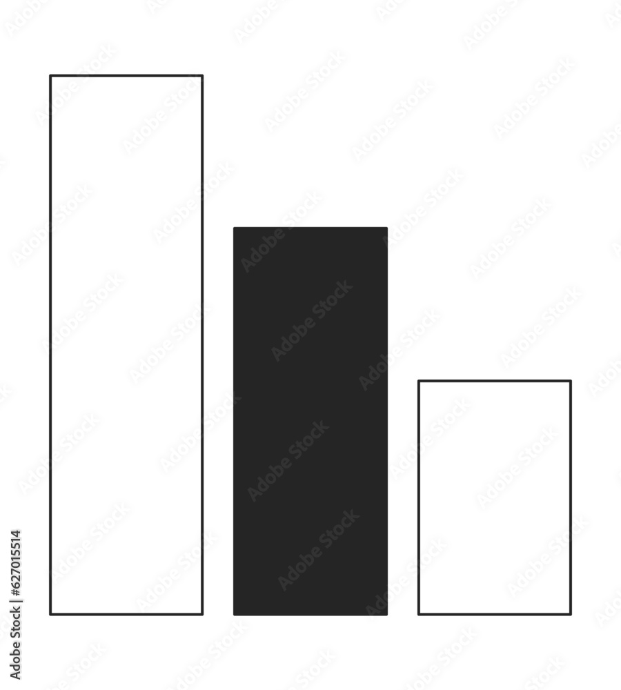 Poster column graph flat monochrome isolated vector object. bar graphs. data visualization. statistics. edi