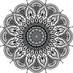 Abstract floral pattern mandala art, decoration elements for meditation poster, wedding cover, banner, poster, yoga, henna, invitation template, easily editable mandala art, vector art illustration