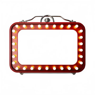 frame vintage marquee isolated on transparent background ,circus sign board cut out ,generative ai