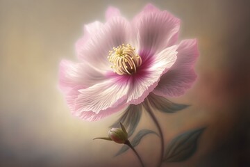 A delicate pink flower. Generative AI