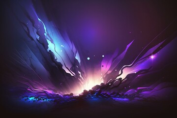 An abstract background with blue and purple lighting. Generative AI