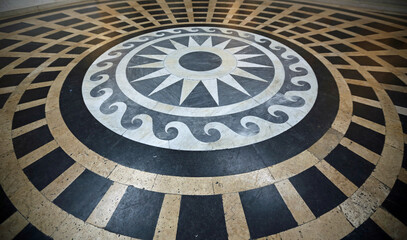 The floor in Pantheon - 18th century Pantheon interior, Paris, France