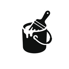Paint bucket icon isolated on white background © Vandhira