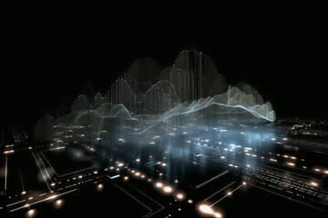 futuristic corridor of data center internet cloud server visualization of datastreams