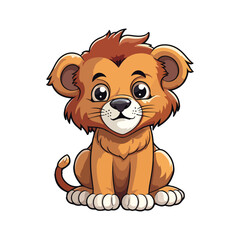 Adorable lion Animated Cartoon Character