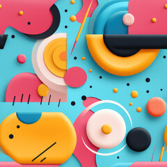 Obraz premium Colorful abstract 3d seamless repeat futuristic pattern 