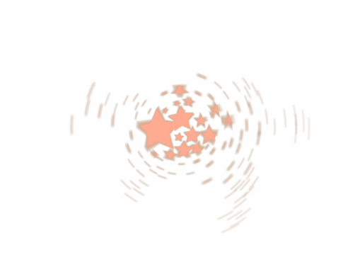 Star icon, sign and symbol with pattern and color for website design or mobile app development. Swirl and element of a spiral graphic isolated on a transparent and PNG image format background